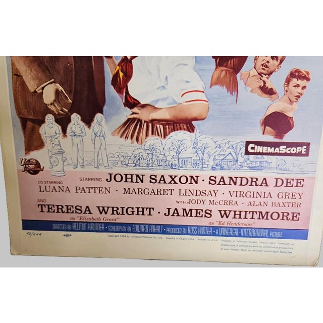 Paper 1958 Sandra Dee the Restless Years Movie Original Poster Lobby Card 22" X 14" 58/444 For Sale - Image 7 of 12