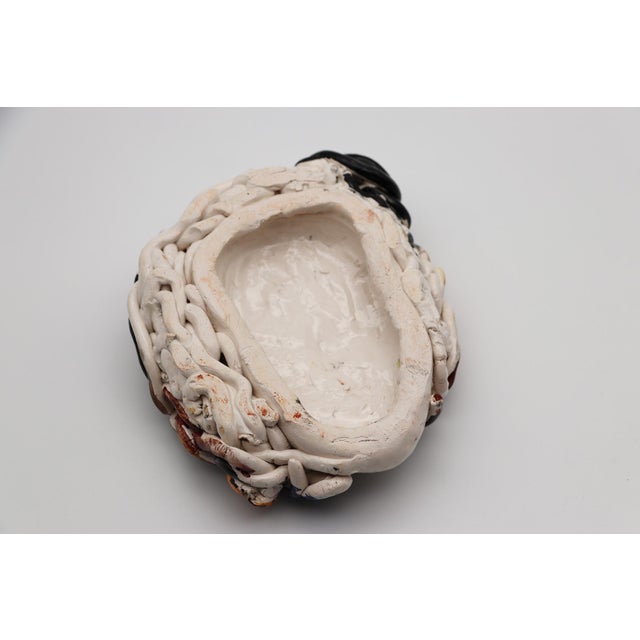 Woman Face Wall Plaque, Sicilian Glazed Earthenware, 1990s For Sale - Image 12 of 12