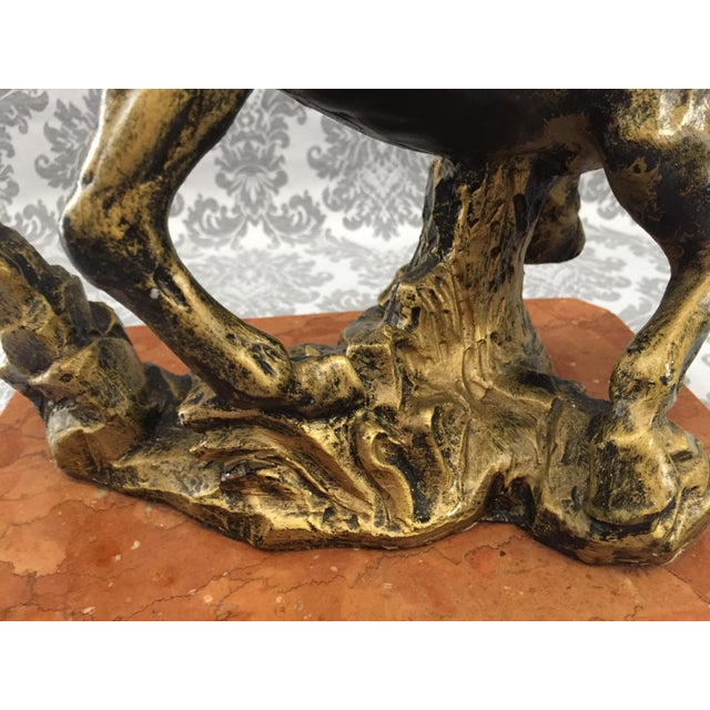 Vintage Horse Animal Sculpture on Oxolyte Marble Base , 1970s For Sale - Image 6 of 14