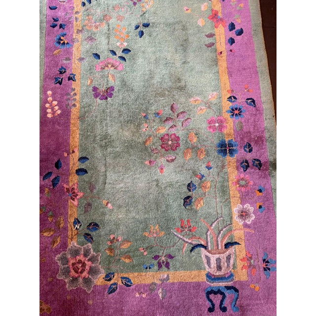 1910s A Must See Antique 4' X 7' Art Deco Chinese Rug Circa 1920 For Sale - Image 5 of 5