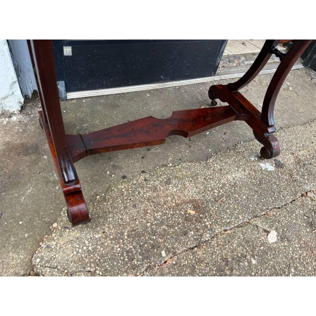 Wood 19th Century American Empire Style Writing Desk Console Table For Sale - Image 7 of 10