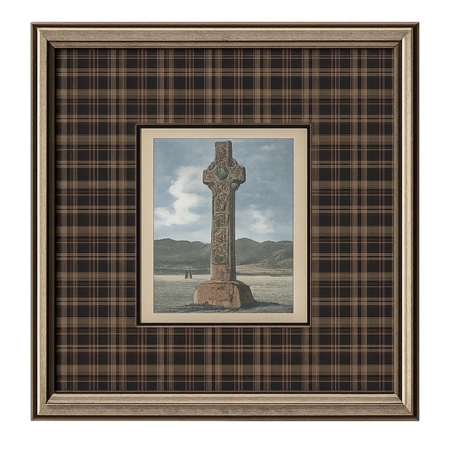Late 19th Century Hand-Colored Scottish Highland Miniatures Custom Framed Watercolors Inspired by Historic Western Highland Views - Set of 7 For Sale - Image 4 of 8