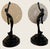 15” high, a spectacular matched pair of Frankart lamps by Sarsaparilla, the “moon” glass part was made by the Consolidated...