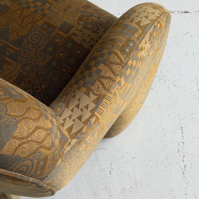 Textile 1980s Tri Leg Postmodern Lounge Chairs by Preview, 2 Pieces For Sale - Image 7 of 8