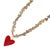Early 21st Century Red Heart Pendant Gold Hematite Stone Heart Shape Chain Necklace For Sale - Image 5 of 7