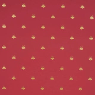 Schumacher Hubert's Bees Wallpaper In Rouge & Gold For Sale