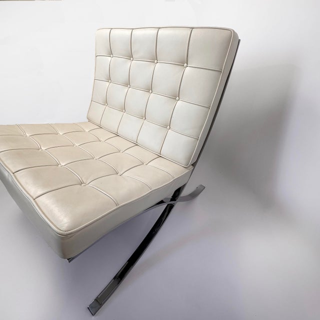 Ludwig Mies van der Rohe Set of Barcelona Chair and Ottoman by Ludwig Mies Van Der Rohe for Knoll International, 2000s, Set of 2 For Sale - Image 4 of 12