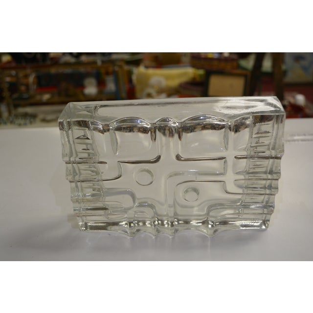 Att. To Vladislav Urban Mid 20th Century Clear Glass Rectangle Ashtray Czech Retro For Sale - Image 6 of 12