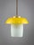 Mid-Century Mushroom Pendant Lamp in Yellow Glass and Brass For Sale - Image 10 of 14