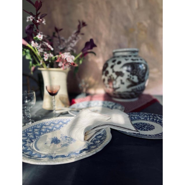 Collection of Three (3) Antique Blue and White Plates Gallery Wall For Sale - Image 9 of 10