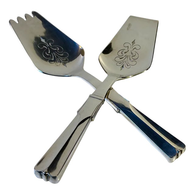 Silver Fish Serving Set from Hans Hansen, 1930s, Set of 2 For Sale