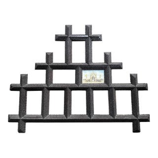 1900s Large Tramp Art Frame Folk Art For Sale