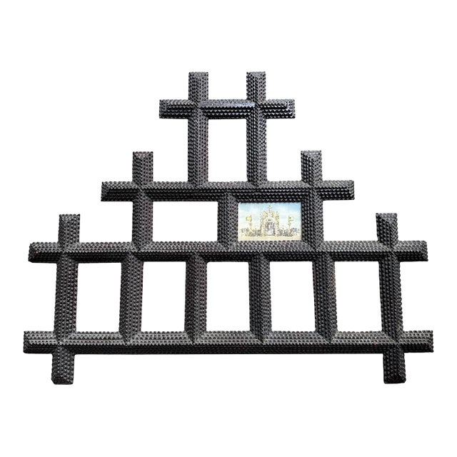 1900s Large Tramp Art Frame Folk Art For Sale