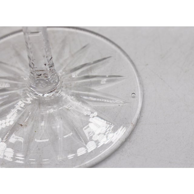 Continental Antique Set of 8 Handblown and Cut Crystal Wine Glasses For Sale - Image 9 of 9