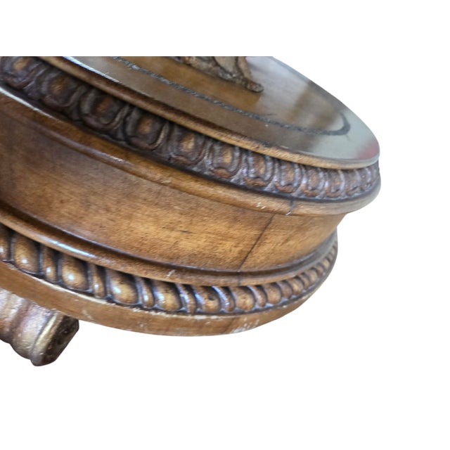 1990s Dolphin Koi Baroque Side End Table Serpent Gold Gilt Pedestal With Drawer For Sale - Image 15 of 18