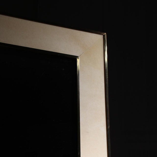 Metal Lacquered Goatskin Parchment Wall Mirror by Aldo Tura, 1970s For Sale - Image 7 of 11