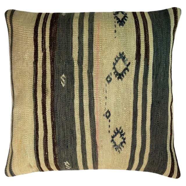 Vintage Turkish Kilim Bench Cushion Cover For Sale