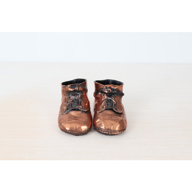 Mid-Century Copper Bronzed Baby Shoes, Vintage Nursery Decor For Sale In Lexington, KY - Image 6 of 18