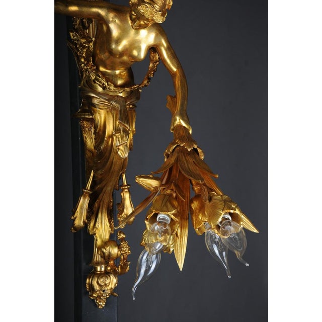 French Sconces in Gilt Bronze, Paris, 20th Century, Set of 2 For Sale - Image 11 of 18