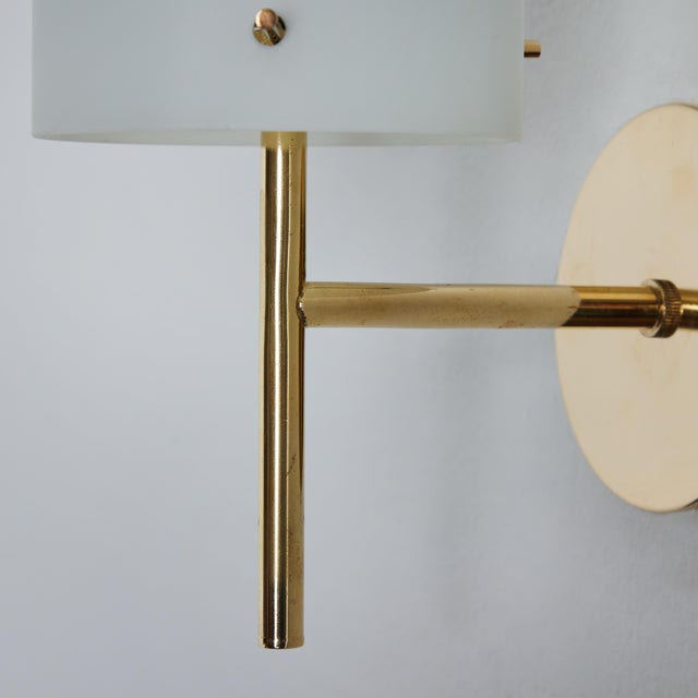 Tito Agnoli 1950s Tito Agnoli Brass & Glass Cylindrical Wall Lamp for O-Luce For Sale - Image 4 of 13