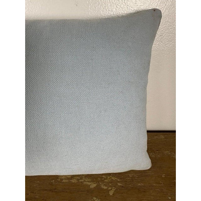 Petite Pillow With 19th Century Metallic Appliqué on Blue Velvet For Sale In Los Angeles - Image 6 of 7