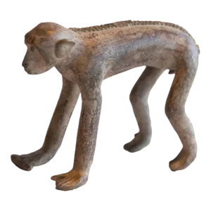 Vintage African Monkey Holding Banana Figurine