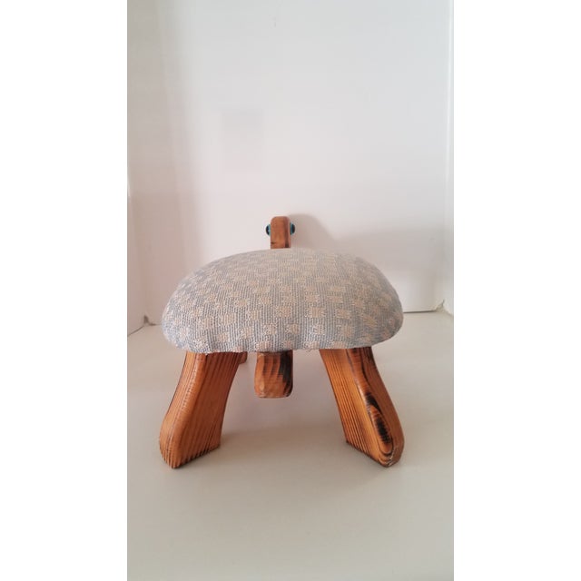 Vintage Knotty Pine Upholstered Turtle Foot Rest Chairish