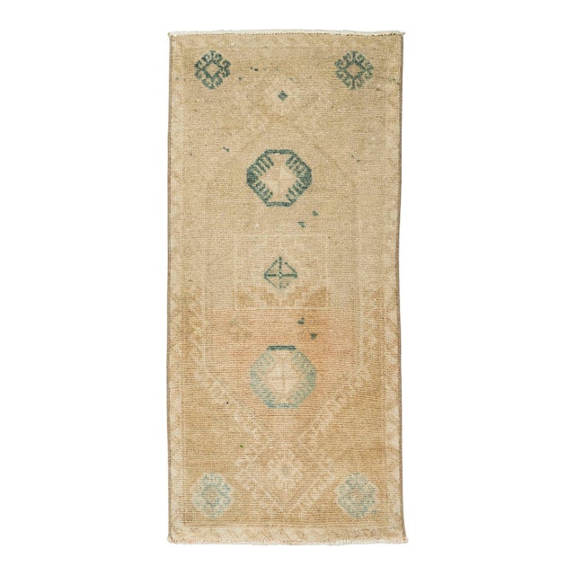 Turkish Mini Rug Oriental Hand Knotted Vintage Rug 1'6" x 3'4" #21095 For Sale