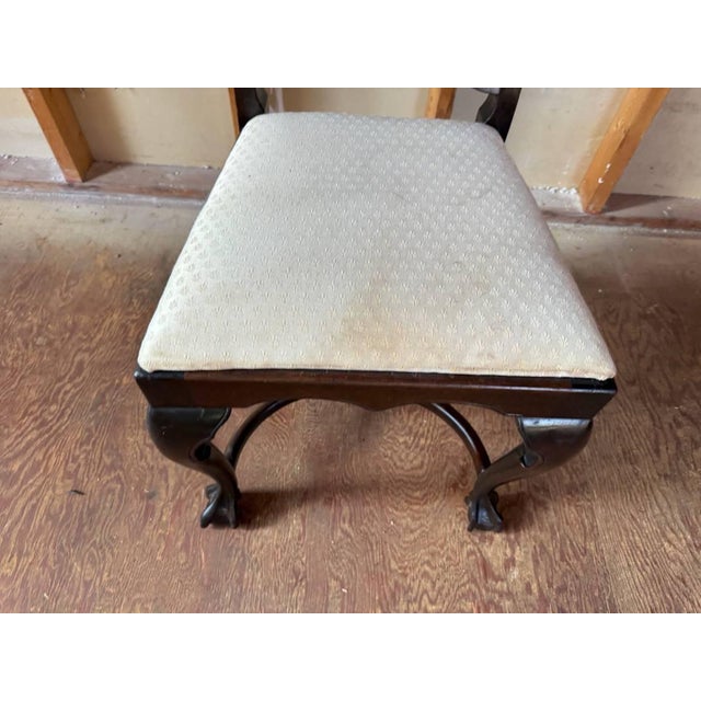 Early 20th Century Antique George III Style Ball and Claw Feet Mahogany Side Chair For Sale - Image 5 of 14