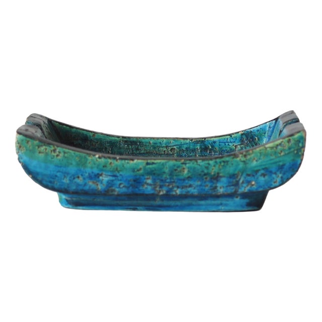 Mid-Century Modern Rimini Blue Ceramic Bowl by Aldo Londi for Bitossi For Sale