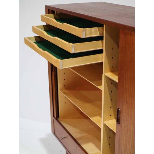 Brown 54 Highboard Tambour Doors in Teak by Arne Vodder for Sibast, 1960s For Sale - Image 8 of 13