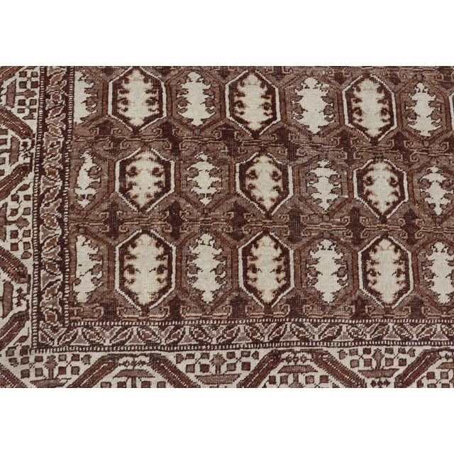 Taupe Antique Turkish Rug With Organic Motifs in Brown, Taupe, and Earth Tone Colors 10'6 X 14'8 For Sale - Image 8 of 12