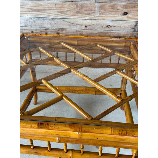 Brighton Pavilion Pair of Refinished Brighton Pavilion Style Bamboo Side Tables For Sale - Image 4 of 12