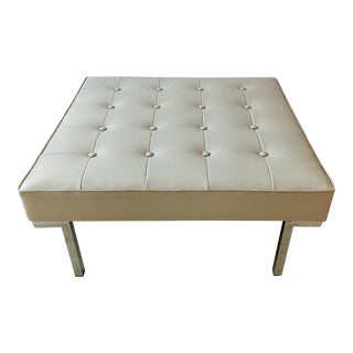 1960s Milo Baughman for Thayer Coggin Chrome Patent XL Upholstered Ottoman For Sale