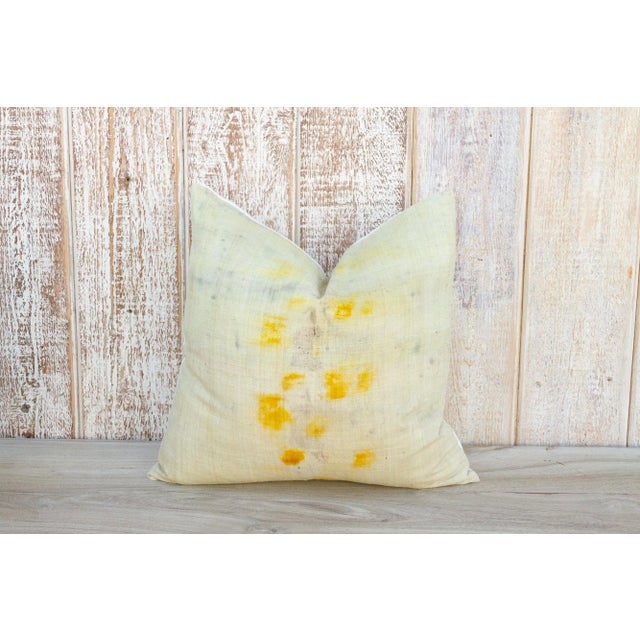 Indian Vintage Avi Tie Dyed Organic Silk Pillow For Sale - Image 3 of 11