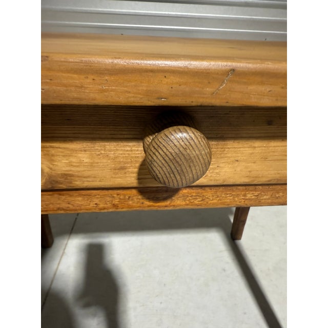 Antique Pine Table / Desk With Single Drawer From England For Sale - Image 6 of 18