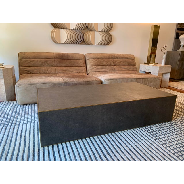 Restoration Hardware Shagreen Plinth Coffee Table Chairish