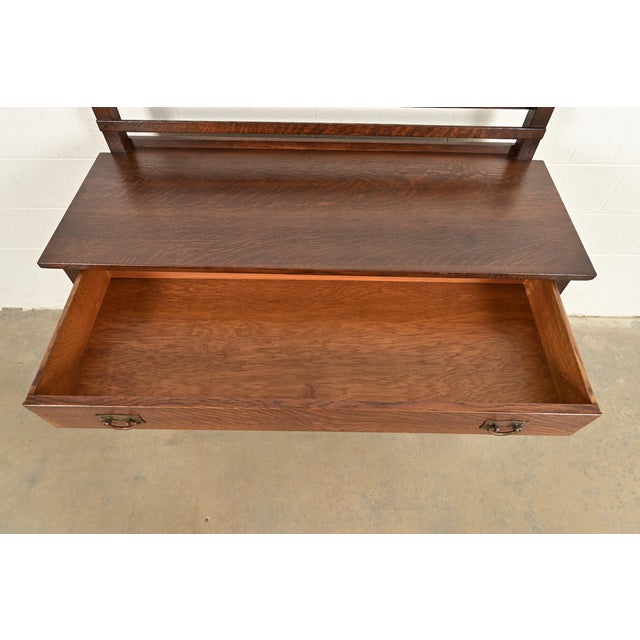 Gustav Stickley Antique Mission Oak Arts & Crafts Sideboard, Newly Refinished For Sale - Image 11 of 15