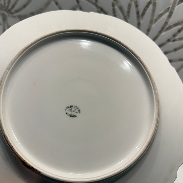 Rose French Limoges Hand Painted Porcelain Plates For Sale - Image 8 of 12