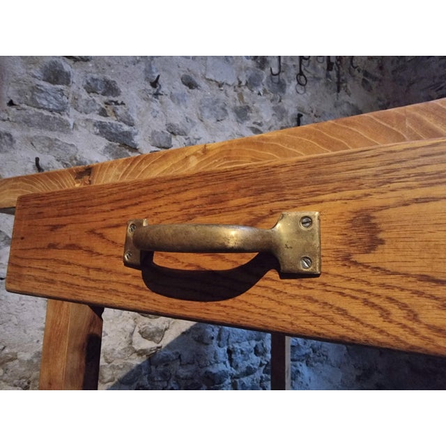 Vintage French Baker's Worktable in Chestnut, 1960s For Sale - Image 12 of 18