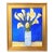 Vase of Calla Lily Flowers by Ruth Arenz Including the Antiqued Gold Wood Frame For Sale