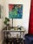 This is an original stretched canvas Abstract Expressionist Painting, unsigned, made in the 1990s. The colors are vivid...