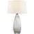 Chapman & Myers for Visual Comfort Signature Myla Large Tall Table Lamp in Clear Glass with Linen Shade For Sale