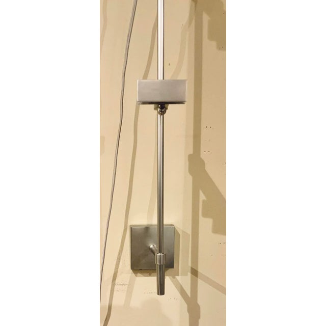 Modern Arteriors Modern Satin Nickel Art Ajustable Wall Sconce For Sale - Image 3 of 5