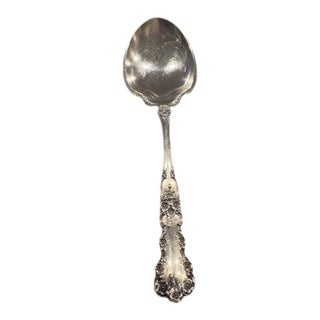 Antique Gorham Sterling Silver "Buttercup-Lions Anchor" Berry/Casserole Spoon. Circa 1899. Monogram "B" on Back Handle. For Sale