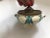 Metal Antique French Porcelain Hand Painted Inkwell For Sale - Image 7 of 8