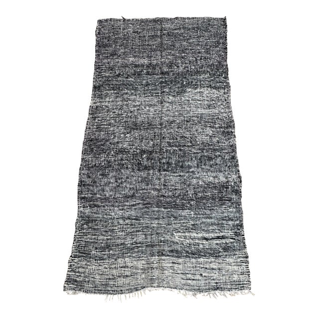 1980s Moroccan Gray Large Rug - 4'12" X 10'2" Ft For Sale