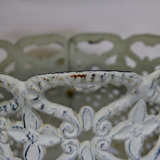 Large Vintage Cast Iron Victorian Style Open Lacework Planter For Sale - Image 9 of 11