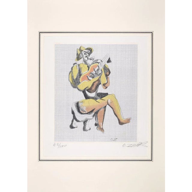 Rare and beautiful etching on lithographic base by Ossip Zadkine, realized in 1966. Hand signed. One of 100 numbered...