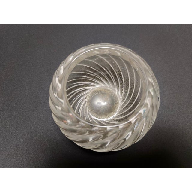 1950s Vintage Italian Twisted Ribs Murano Glass Bowl attributed to Archimede Seguso, 1950s For Sale - Image 5 of 9